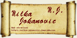 Milka Jokanović vizit kartica